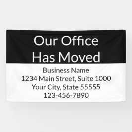 Vårt kontor har Flyttat Business Black and White