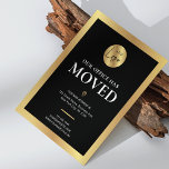 Vårt kontor har Flyttat Logotypen Black & Guld Nyt Vykort<br><div class="desc">Låt dina kunder, anställda och leveransleverantörer om ditt nya kontor adress med den här eleganten svart och guld logotyp Vårt kontor har Flyttat vykortsdesign för företag. Med effekten guld gräns, modernt typsnitt, plats för företagets logotyp, ny adress information, kontaktuppgifter och öppettider är detta moderna företagsvykort för företag i vi har...</div>