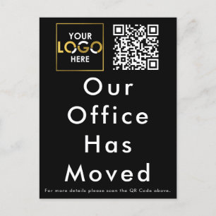 Vårt kontor har Flyttat QR-koden för Business Logo Vykort