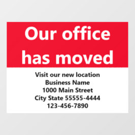 Vårt Kontor Har Flyttats Röd Flyttmeddelande