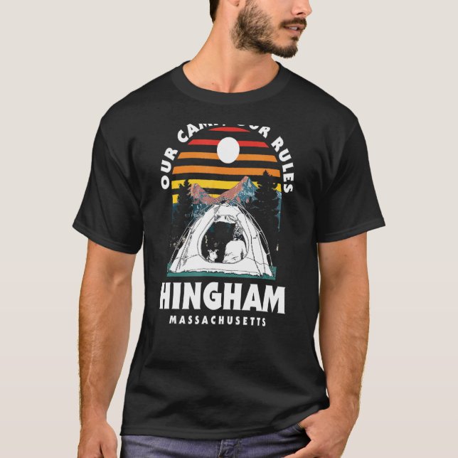 Vårt läger Regler Hingham Camping Massachusetts C T Shirt (Framsida)