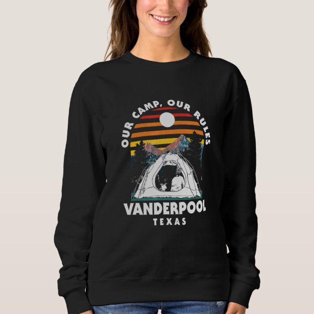 Vårt läger vår Regler Vanderpool Camping Texas Cam T Shirt (Framsida)