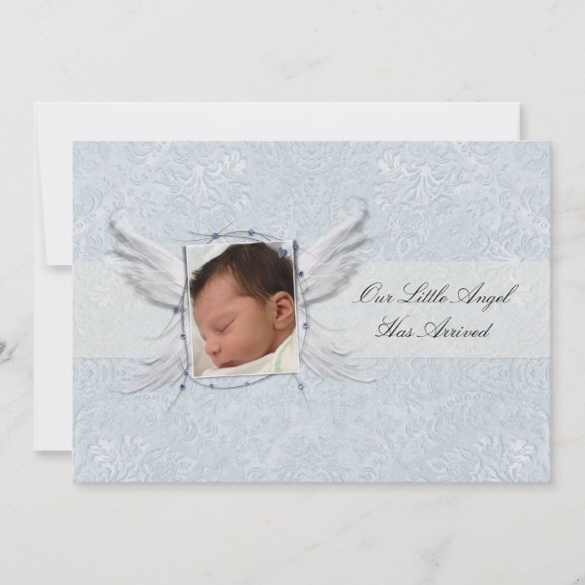 Vårt lilla ängel Vinge födelsemärke Inbjudningar (Framsida)