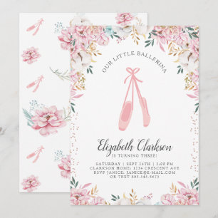 Vårt lilla Ballerina-födelsedagskort Inbjudningar