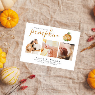 Vårt lilla lilla Pumpkin Photo Baby-meddelande
