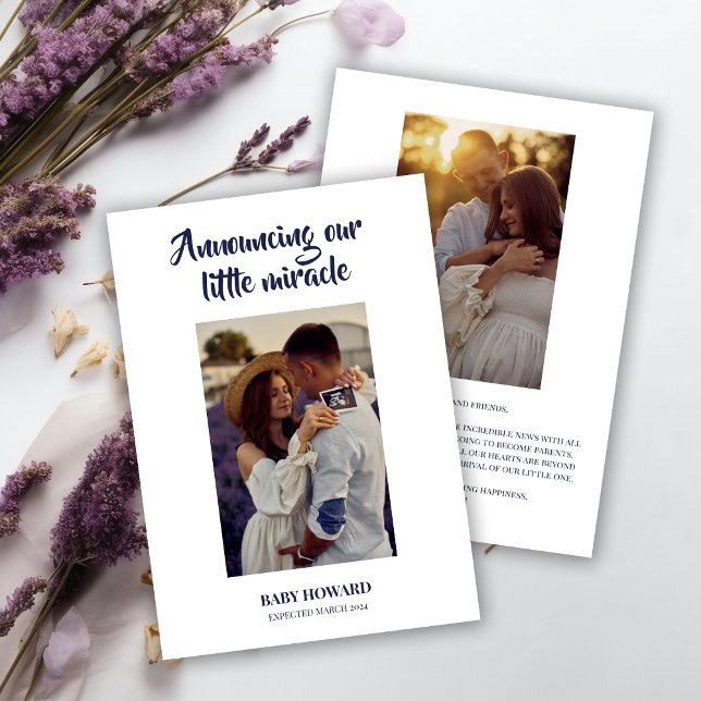 Vårt lilla Miracle Photo Gravid-meddelande Inbjudningar (Skapare uppladdad)