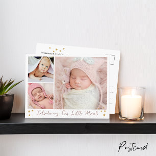 Vårt lilla mirakel guldstjärna 3 bilder baby meddelande vykort