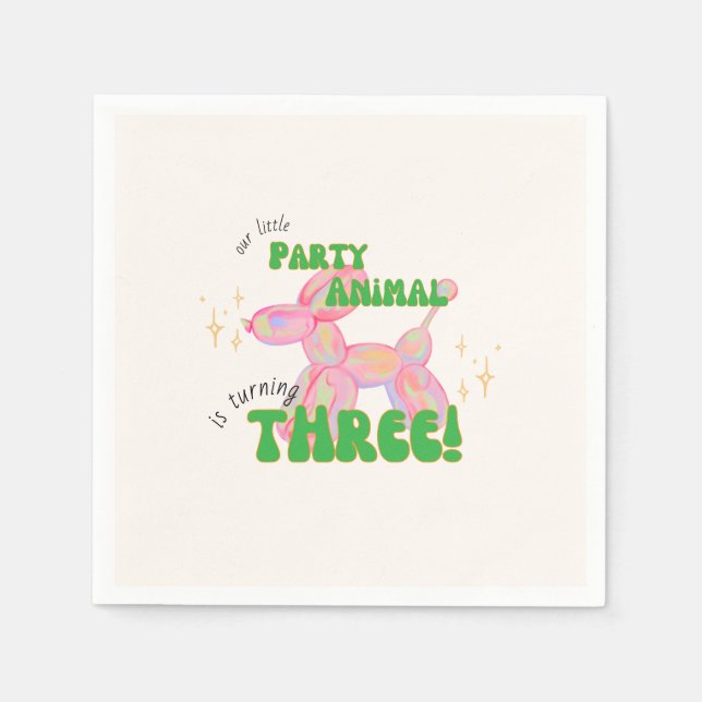 Vårt lilla Party-ballonder, tredje födelsedag Pappersservett (Framsidan)