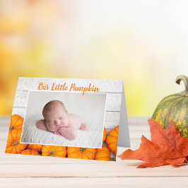 Vårt lilla Pumpkin Thanksgiving Newborn Photo Meddelande