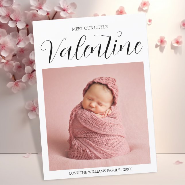 Vårt lilla Valentine Baby Birth-meddelande Meddelande (Skapare uppladdad)