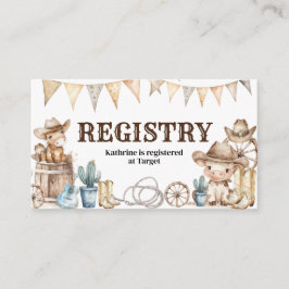 Vårt lilla Vilda western Baby Shower-register Tilläggskort