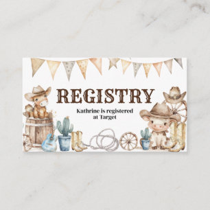Vårt lilla Vilda western Baby Shower-register Tilläggskort
