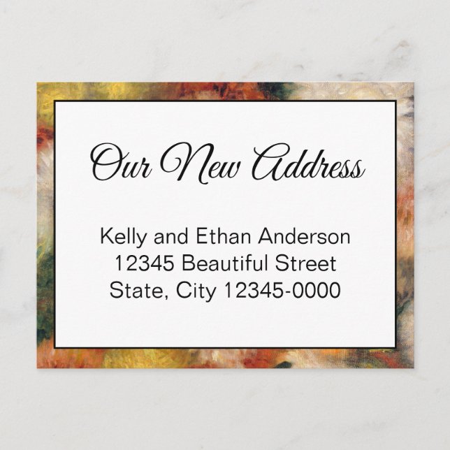 Vårt meddelande om Flytta av Ny adress Blommigt Vykort (Framsida)