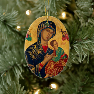 Vårt Mor av Perpetual Succor Julgransprydnad Keramik