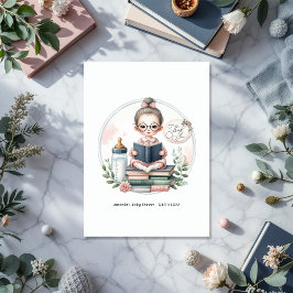 "Vårt nästa kapitel", Bok-temat babykläder Tack Kort