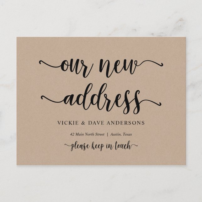 Vårt nya Adress, Flytta Announcement, Kraft Vykort (Framsida)