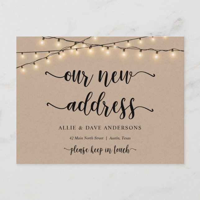 Vårt nya Adress, Flytta Announcement, Kraft Vykort (Framsida)