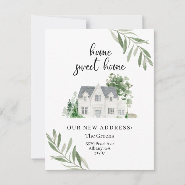 Vårt nya adress flytta-meddelande anteckningskort (Framsida)
