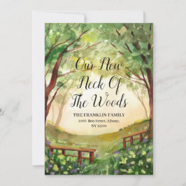 Vårt Nya adress meddelande Nacke i Skogen