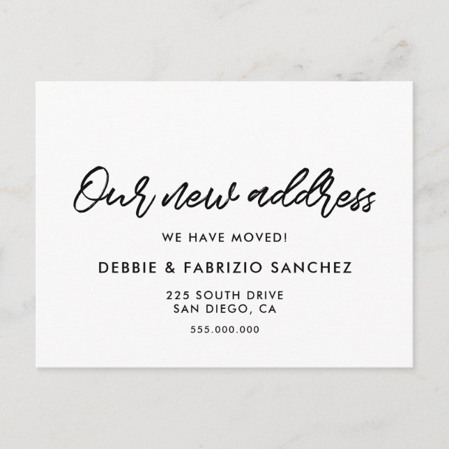 Vårt nya adress moderna flytta-meddelande vykort (Framsida)