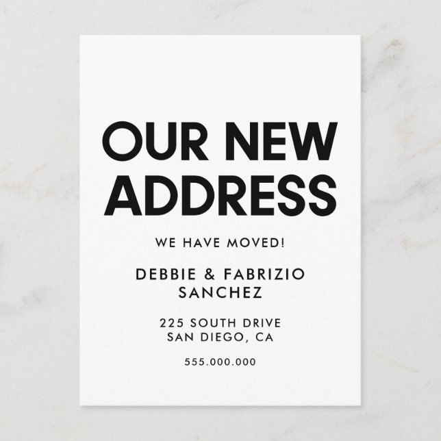 Vårt nya adress tillkännagivande om minimal flytta (Framsida)