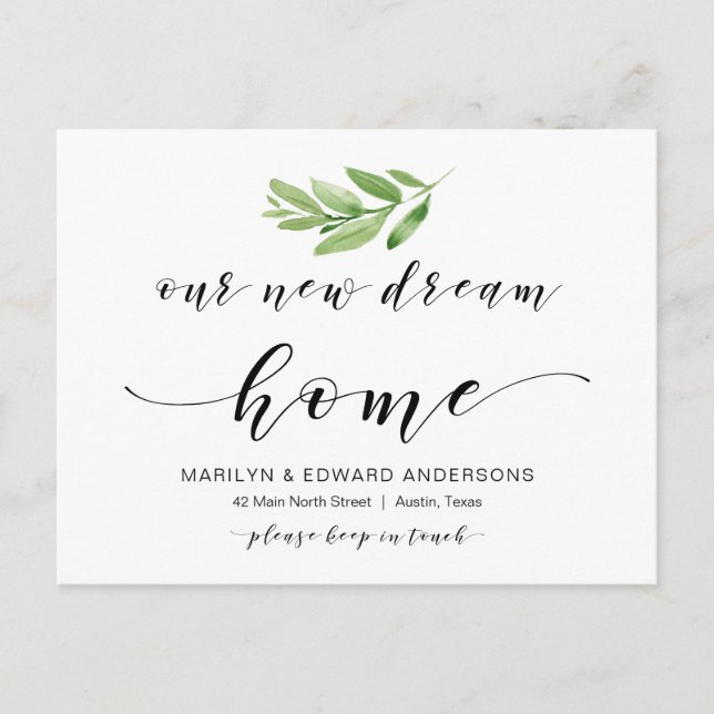 Vårt nya drömhem, Grey, Flytta Announement Vykort (Framsida)