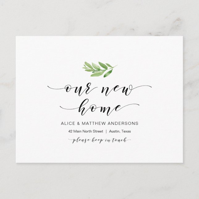 Vårt nya hem, Grey, Flytta-meddelande Vykort (Framsida)