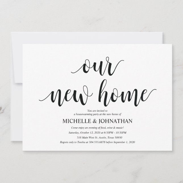 Vårt nya hem, Inbjudningskort från Houseuppvärmnin (Framsida)