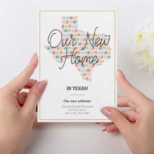 Vårt nya hem - Texas Flytta Announcement Notecard Inbjudningar