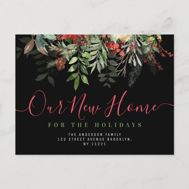 Vårt nya hemskript som skriver New Home Vykort (Framsida)