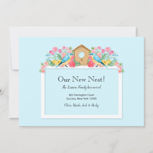 Vårt nya meddelande om Flytta av bo Inbjudningar (Framsida)