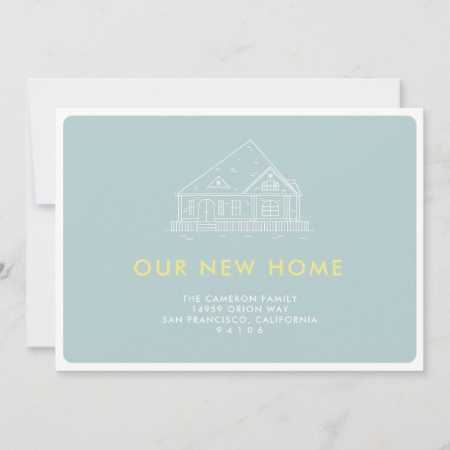 Vårt nya meddelande om Flytta hemma Inbjudningar (Framsida)