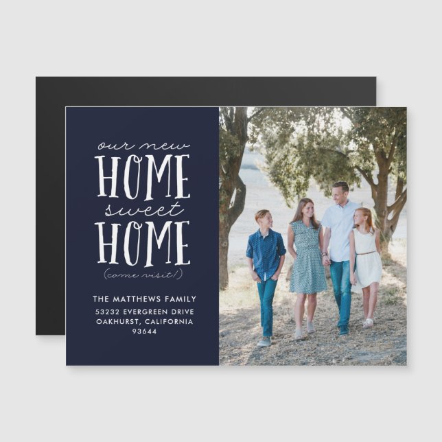 Vårt nya meddelande om hemsöt Flytta Magnetisk Inbjudningskort (Fram/baksida)