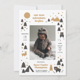 Vårt nya moderna Äventyr-meddelande om födelsetale Inbjudningar