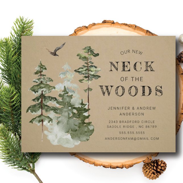 Vårt nya Nacke i Skogen | Flytta Announation Po Vykort (Skapare uppladdad)