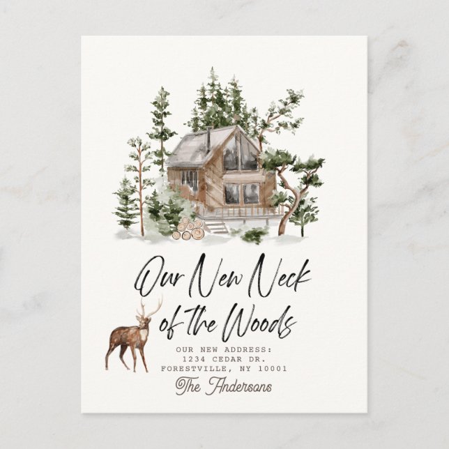 Vårt nya Nacke i Skogen Flytta-meddelande Meddelande Vykort (Framsida)