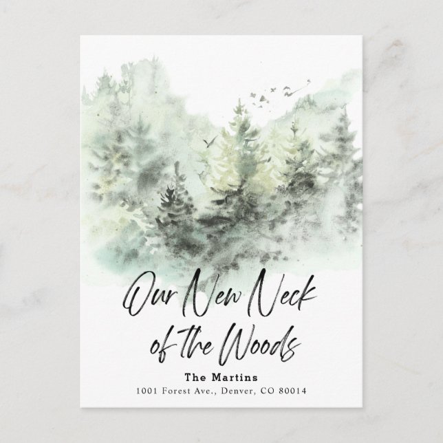 Vårt nya Nacke i Skogen Flytta-meddelande Meddelande Vykort (Framsida)