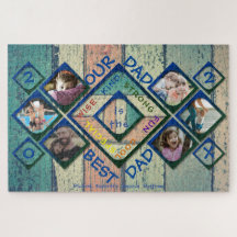 Vårt Pappa är den bästa Pappa Wood Photo Collage