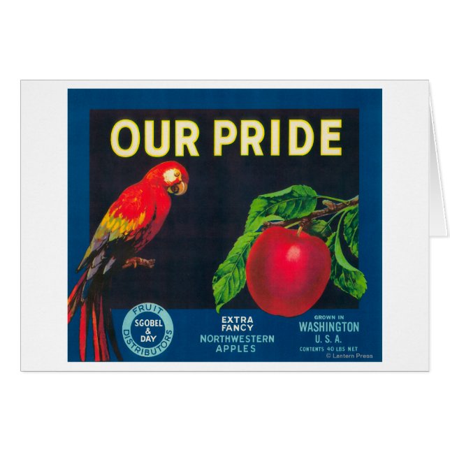 Vårt Pride Apple-etikett - Washington State Hälsningskort (Framsidan Horizontal)