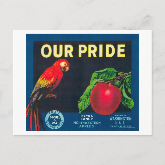 Vårt Pride Apple-etikett - Washington State Vykort (Framsida)