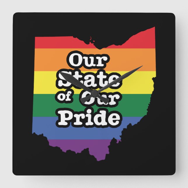 Vårt Pride| Ohio Fyrkantig Klocka (Framsida)