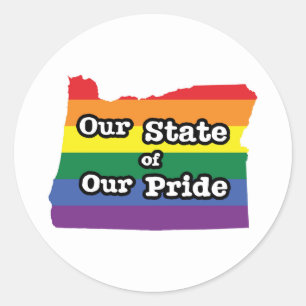 Vårt Pride Oregon Runt Klistermärke