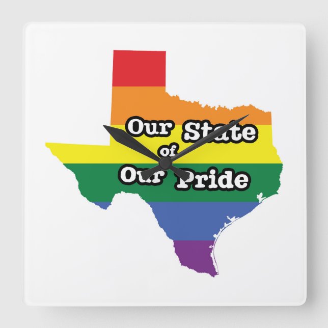 Vårt Pride | Texas Fyrkantig Klocka (Framsida)
