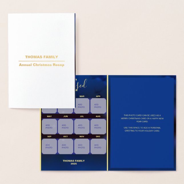 Vårt Saliga År 12 Foto Holiday Foil Kort (Display)