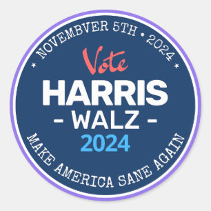 Vårt sätt att göra Amerika Sane igen Harris Walz 2 Runt Klistermärke
