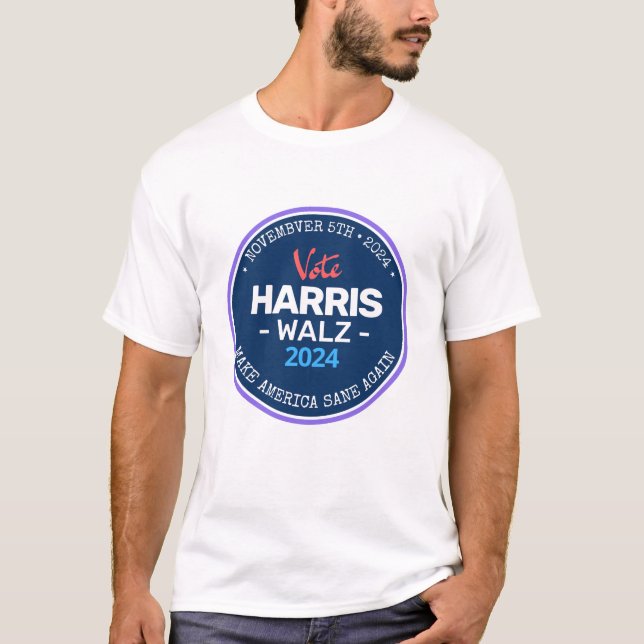 Vårt sätt att göra Amerika Sane igen Harris Walz 2 T Shirt (Framsida)