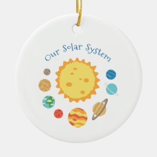 Vårt solsystem julgransprydnad keramik