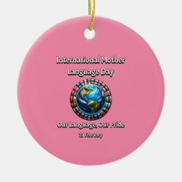 Vårt språk, vårt Pride. Mor språkdag. Julgransprydnad Keramik