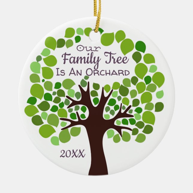 Vårt stamträd är en julgransprydnad keramik (Framsidan)