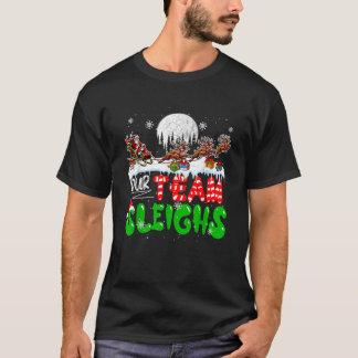 Vårt team Sleighs Julafton Family Group Santa Slei T Shirt